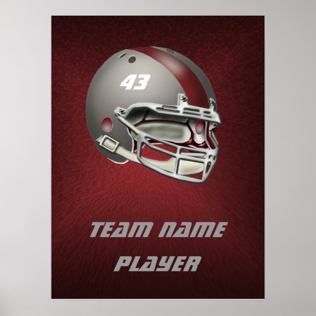 Poster Casque de football gris et marron (Devant)