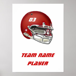 Poster Casque de football rouge
