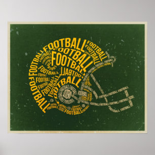 Poster Casque de football vintage