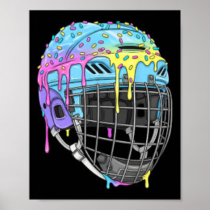 Poster Casque de hockey sur glace pour garçons Crème glac
