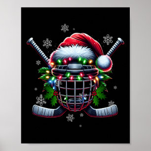 Poster Casque de Noël de hockey sur glace Chapeau de Père