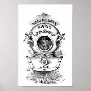 Poster Casque de plongée antique