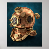 Casque de plongée en mer profonde antique