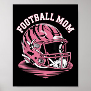 Poster Casque Énergie de Maman de Foot-ball Rose Jour de
