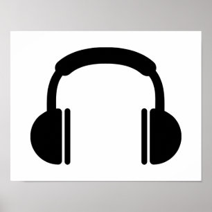 Poster Casque musique DJ