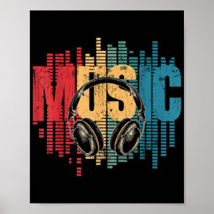 Poster Casques Vintages Lover DJ
