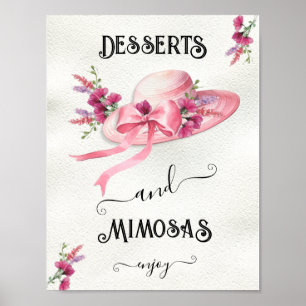 Poster Casquette à fleurs rose Derby Fête des mariées Sig