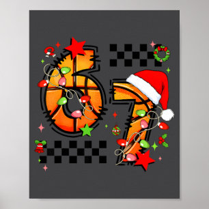 Poster Casquette de Noël Santa Checkered 67 Basketball Si