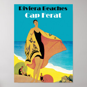 Poster Casquette Ferat de ~ de plages de la Riviera