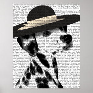 Poster Casquette noir dalmatien et débordé