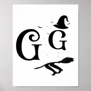 Poster Casquette sorcière femme Graphisme Éffrayant Gg Fu