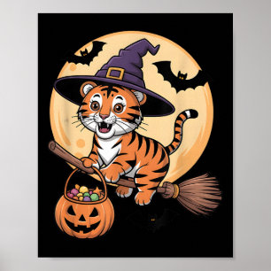 Poster Casquette sorcière Tiger Citrouille Costume d'Hall