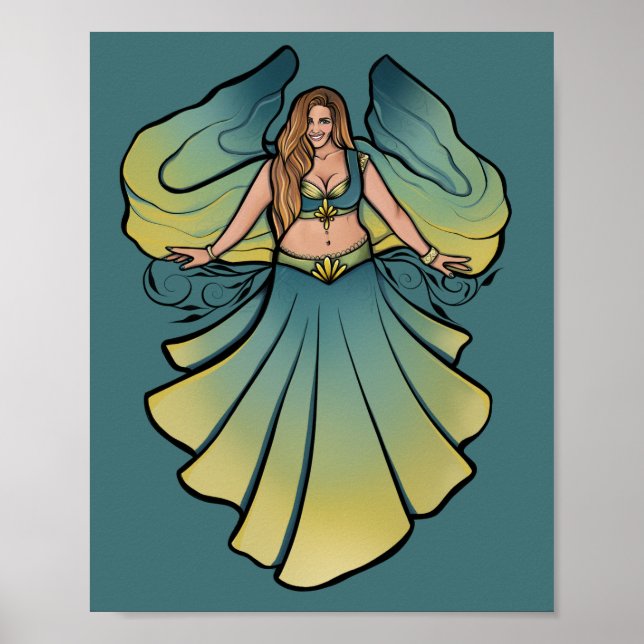 Poster Cassandra Danse Belly Goddess Veil Art (Devant)