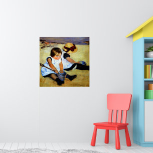 Poster Cassatt - Enfants jouant sur la plage