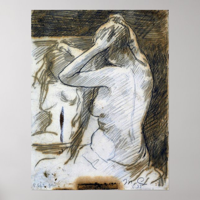 Poster Cassatt - Étude Pour Coiffure (Devant)