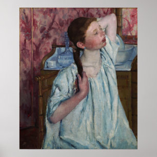 Poster Cassatt - Une Fille Arrange Ses Cheveux