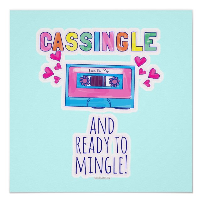 Poster Cassingle Funny Retro Cassette Slogan (Devant)
