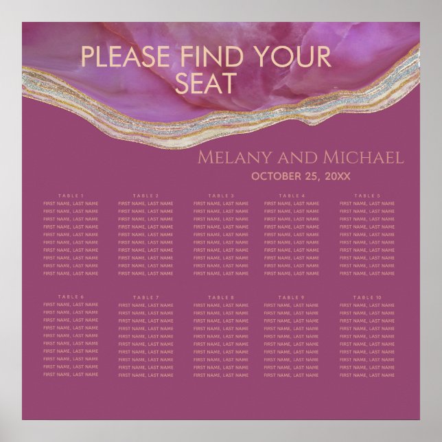 Poster Cassis chic agate romantique élégant (Devant)