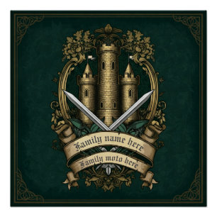 Poster "Castle Crest of Honor" Poste médiévale personnali