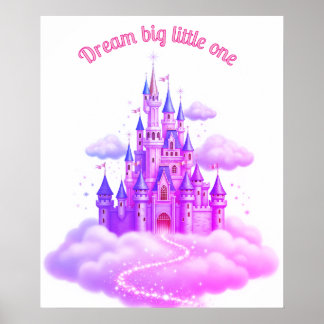 Poster Castle Princess rose et violet, Citation pour fill