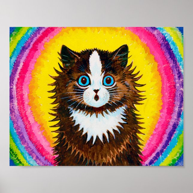 Poster Cat à Rainbow, Louis Wain (Devant)