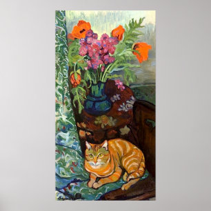 Poster Cat and Bouquet, Suzanne Valadon