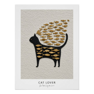 Poster Cat and Fish v10