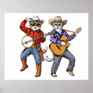 Poster Cat Cowboys