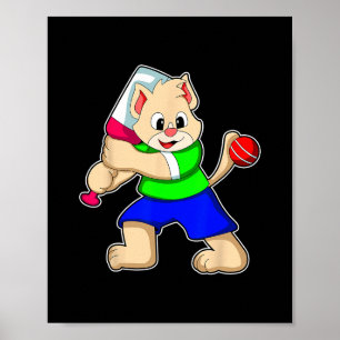 Poster Cat Cricket Cricket T Sports