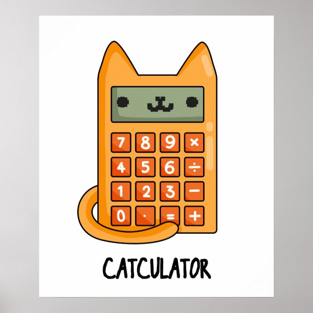 Poster Cat-culator Funny Calculator Pun (Devant)