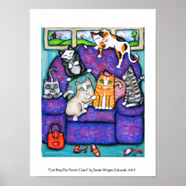 Poster Cat Nap sur la chaise de maman