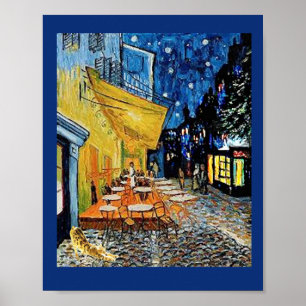 Poster Cat, Night Cafe Parody, Van Gogh