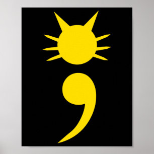 Poster Cat Semicolon Mai Mois de sensibilisation à la san