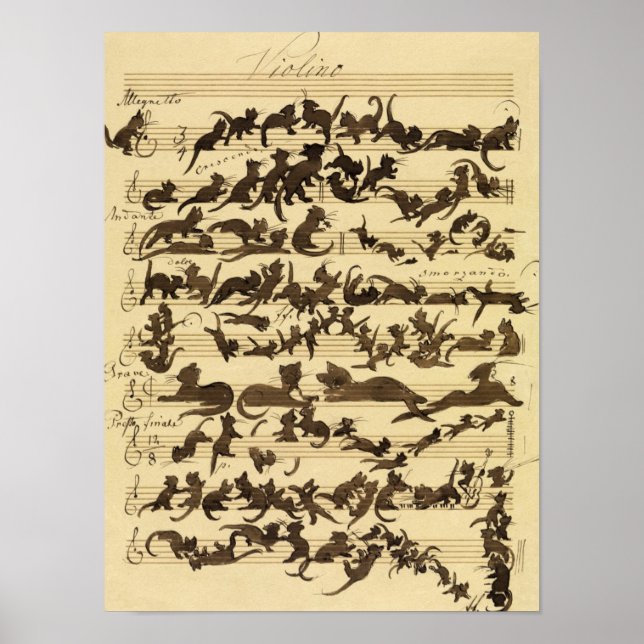 Poster Cat Symphony, 1868 by Moritz de Schwind (Devant)