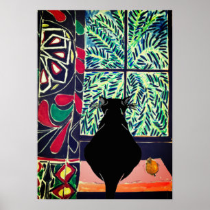 Poster Cat Under Window, après l'affiche de Matisse