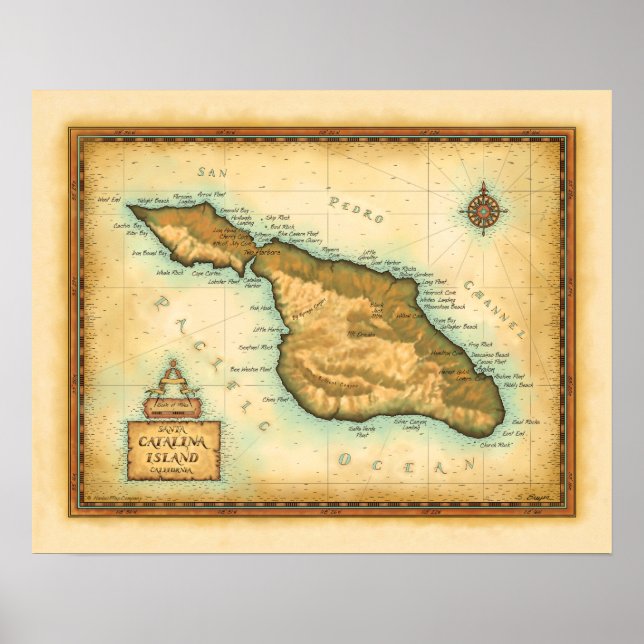 Poster Catalina Island Californie (Devant)