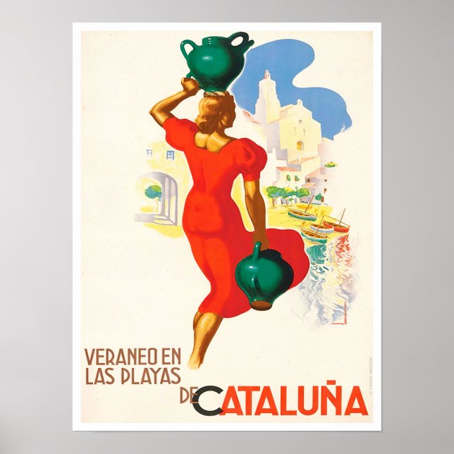 Poster Catalogne Espagne voyage millésime (Devant)