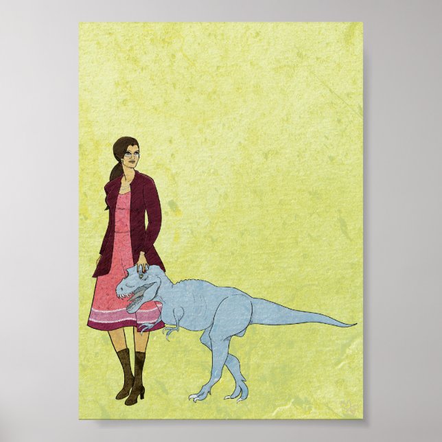Poster Catalogue Femme et Dinosaur 5x7 (Devant)