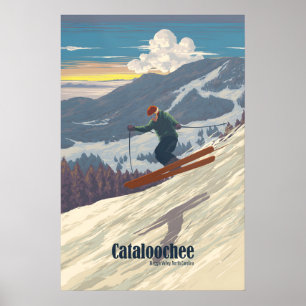 Poster Cataloochee Maggie Valley Caroline du Nord USA Ski