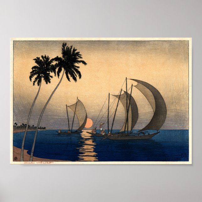 Poster Catamarans au crépuscule (Devant)