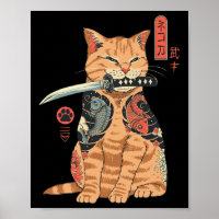 Catana Chat Vintage Cute Chat d'inspiration japona