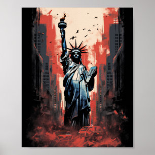 Poster Catastrophe autour de la statue de la Liberté