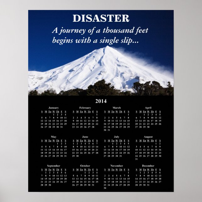 Poster Catastrophe du calendrier démotivationnel 2014 (Devant)