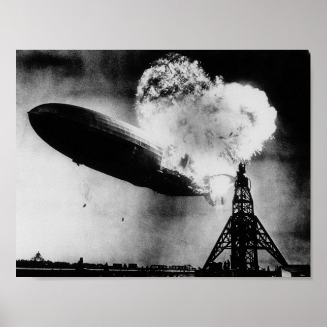 Poster Catastrophe du Hindenburg - Explosion de Zeppelin (Devant)