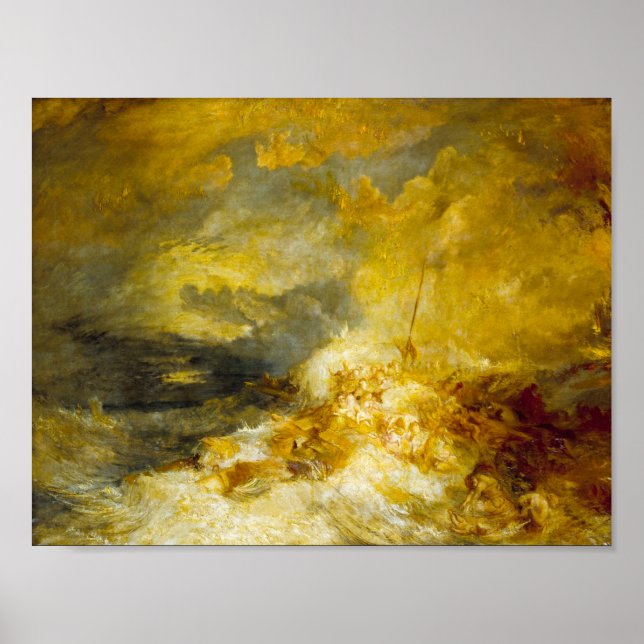Poster Catastrophe en mer par J. M. W. Turner (Devant)