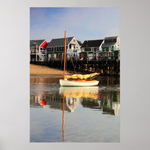 Poster Catboat et bord de mer, Provincetown mA, Cape Cod