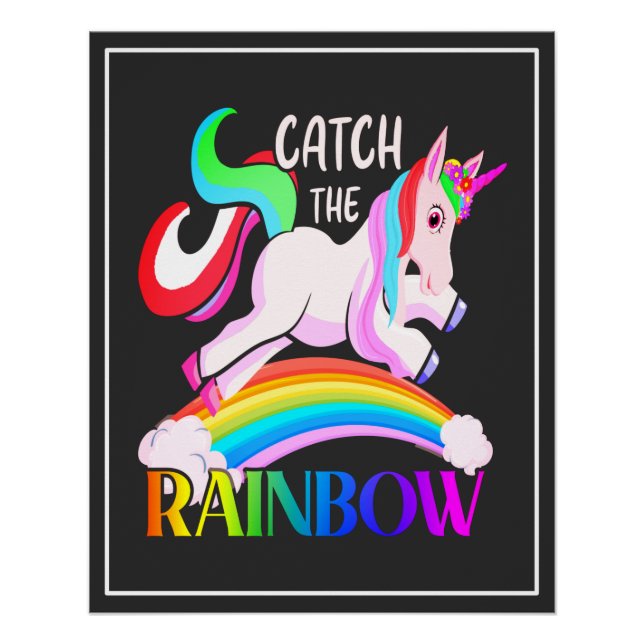 Poster Catch the Rainbow - Unicorn Designs-15989 (Devant)