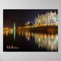 póster Catedral de Palma de Mallorca reflejada