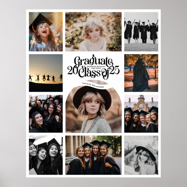 Poster Catégorie 2025 ÉCOLE Graduation 11 Photo Collage (Devant)