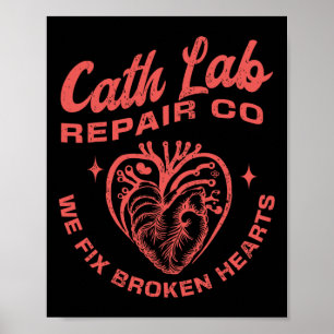 Poster Cath Lab Repair Co drôle de jour de la Saint-Valen